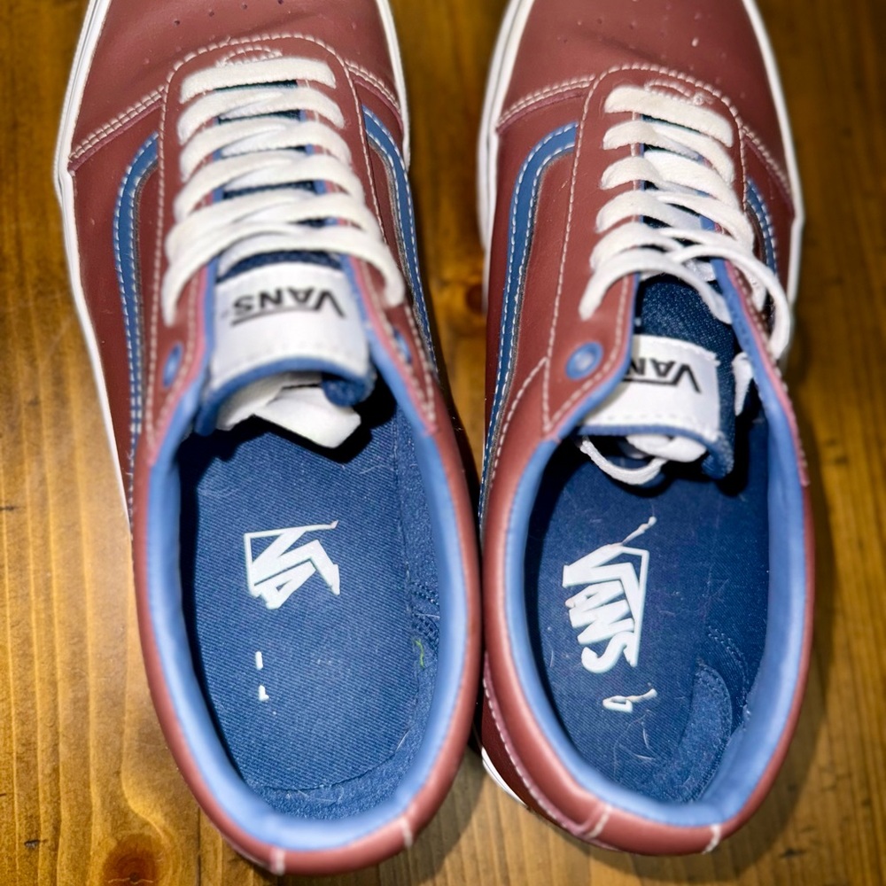 Vans Men's Brown With Blue Sneakers- Size‎ 9 - Picture 5 of 7